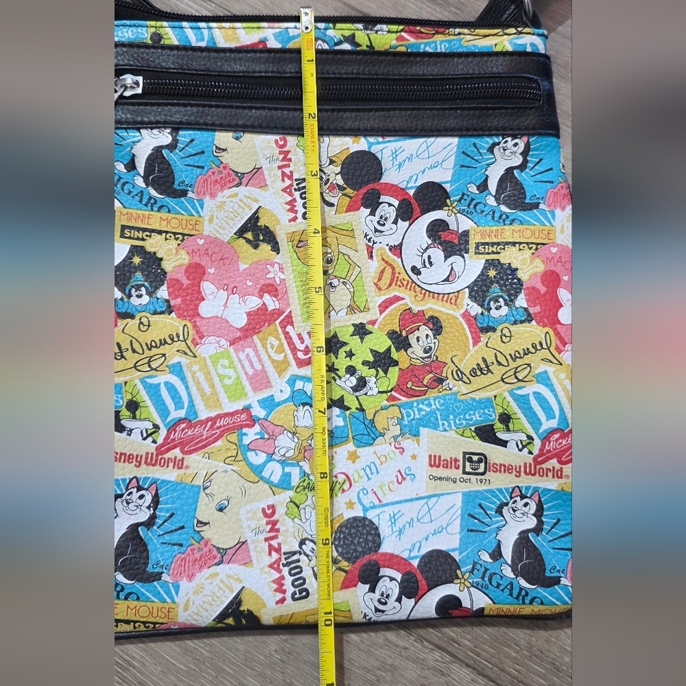 Disney Multicolor Cartoon Patchwork Crossbody Bag with Black Trim - Picture 4 of 7